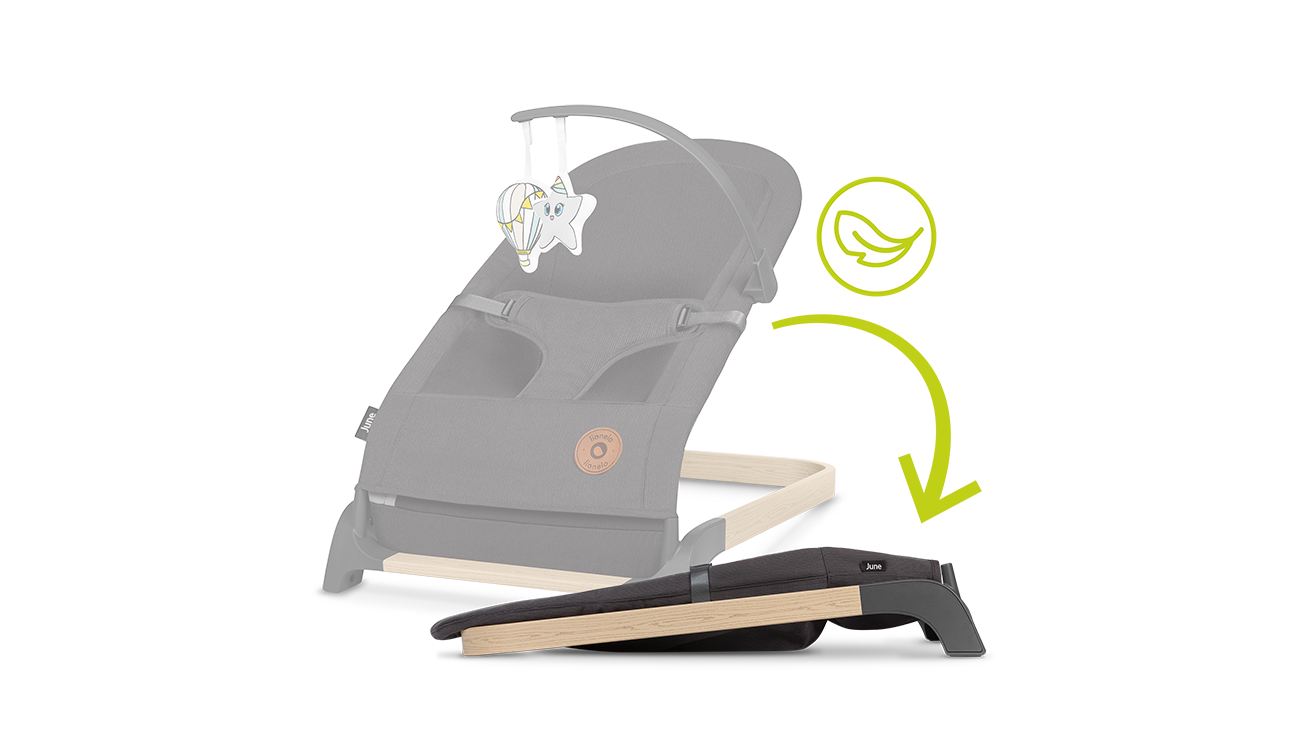 Lionelo June Baby Bouncer, Grey Stone product thumbnail 9