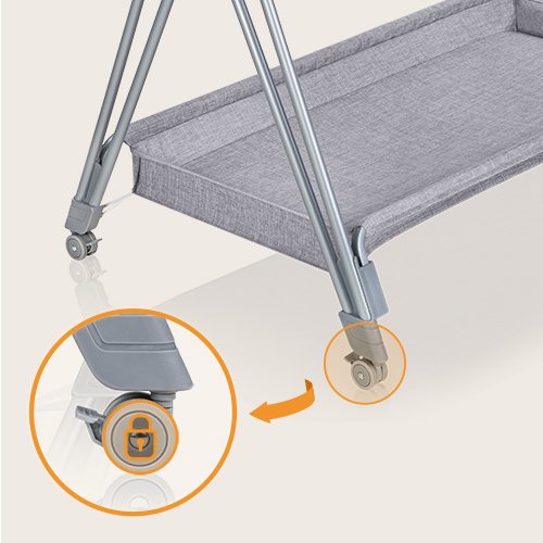 Lionelo Luna 2in1 Bedside Crib, Grey Concrete product thumbnail 7