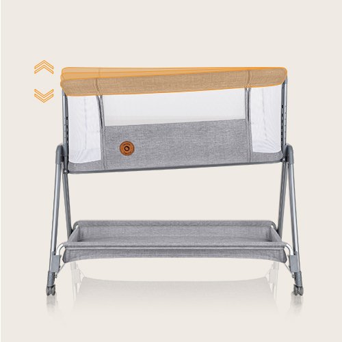 Lionelo Luna 2in1 Bedside Crib, Grey Concrete product thumbnail 8
