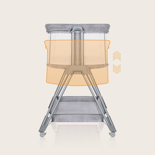 Lionelo Luna 2in1 Bedside Crib, Grey Concrete product thumbnail 9