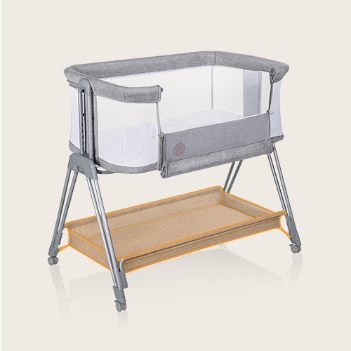 Lionelo Luna 2in1 Bedside Crib, Grey Concrete product thumbnail 11