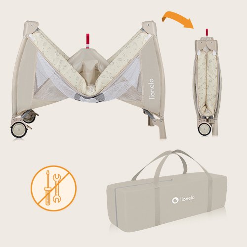 Lionelo Baby Crib Sven Plus, Beige Latte product thumbnail 5