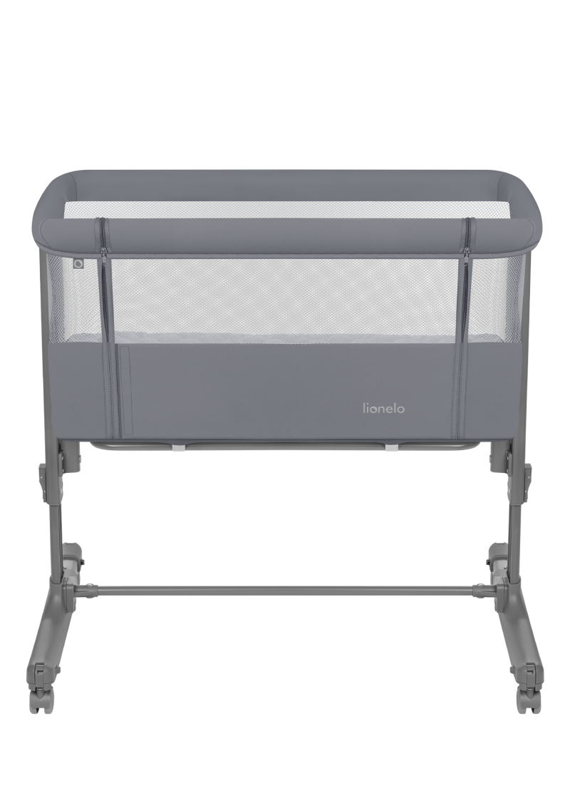 Lionelo Aurora Bedside Crib, Grey Monument product thumbnail 2
