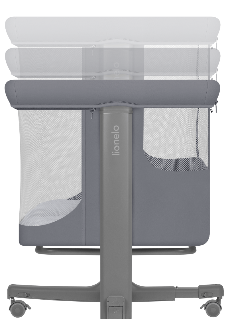 Lionelo Aurora Bedside Crib, Grey Monument product thumbnail 5