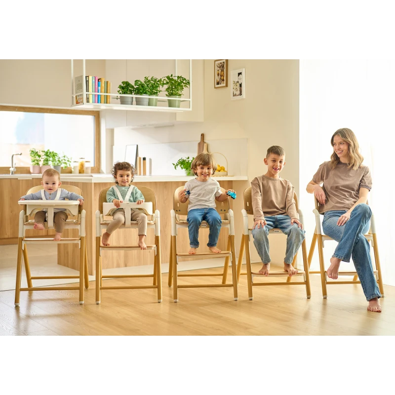 Lionelo Celia 3-in-1 Scalable Highchair, White Natural Wood product thumbnail 2