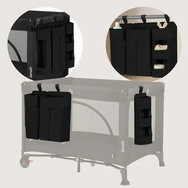 Lionelo Sidepocket Large Baby Organizer, Black product thumbnail 4