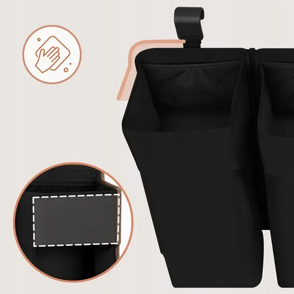 Lionelo Sidepocket Large Baby Organizer, Black product thumbnail 6
