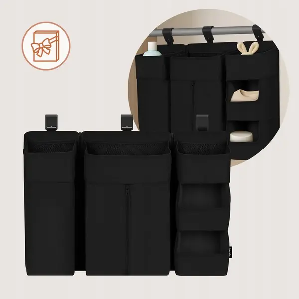 Lionelo Sidepocket Large Baby Organizer, Black product thumbnail 7