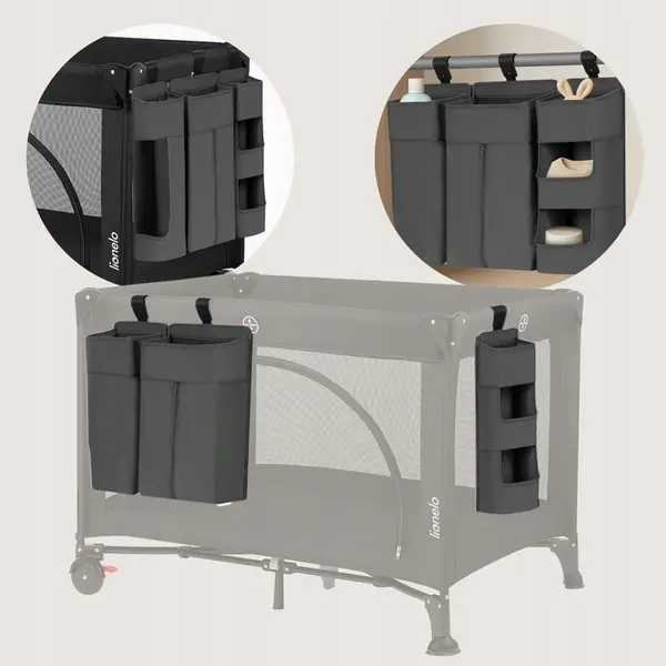 Lionelo Sidepocket Large Baby Organizer, Grey product thumbnail 4