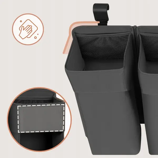 Lionelo Sidepocket Large Baby Organizer, Grey product thumbnail 6