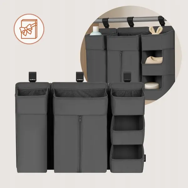 Lionelo Sidepocket Large Baby Organizer, Grey product thumbnail 7