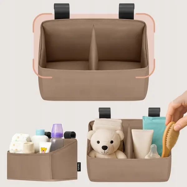 Lionelo Sidepocket Small Cot Organiser, Beige product thumbnail 2