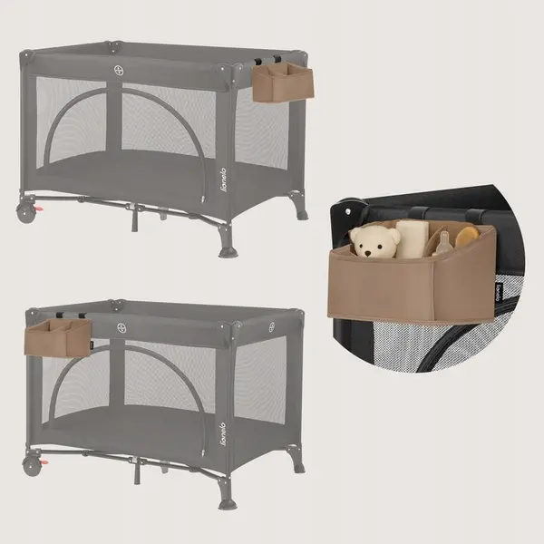 Lionelo Sidepocket Small Cot Organiser, Beige product thumbnail 3