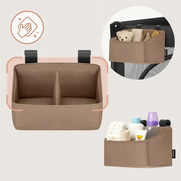 Lionelo Sidepocket Small Cot Organiser, Beige product thumbnail 5