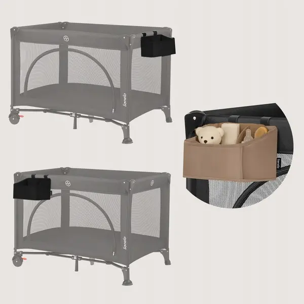 Lionelo Sidepocket Small Cot Organiser, Black product thumbnail 3