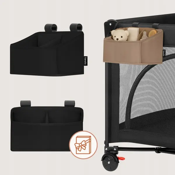 Lionelo Sidepocket Small Cot Organiser, Black product thumbnail 6