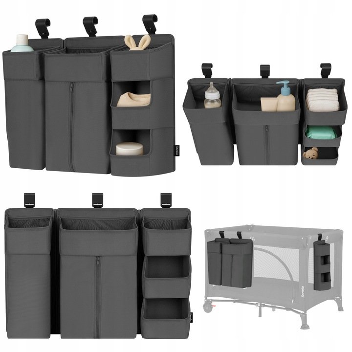 Lionelo Sidepocket Large Baby Organizer, Grey