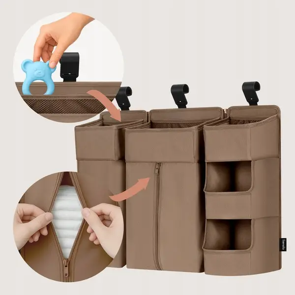 Lionelo Sidepocket Large Baby Organizer, Beige product thumbnail 3