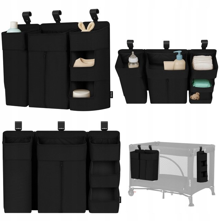 Lionelo Sidepocket Large Baby Organizer, Black