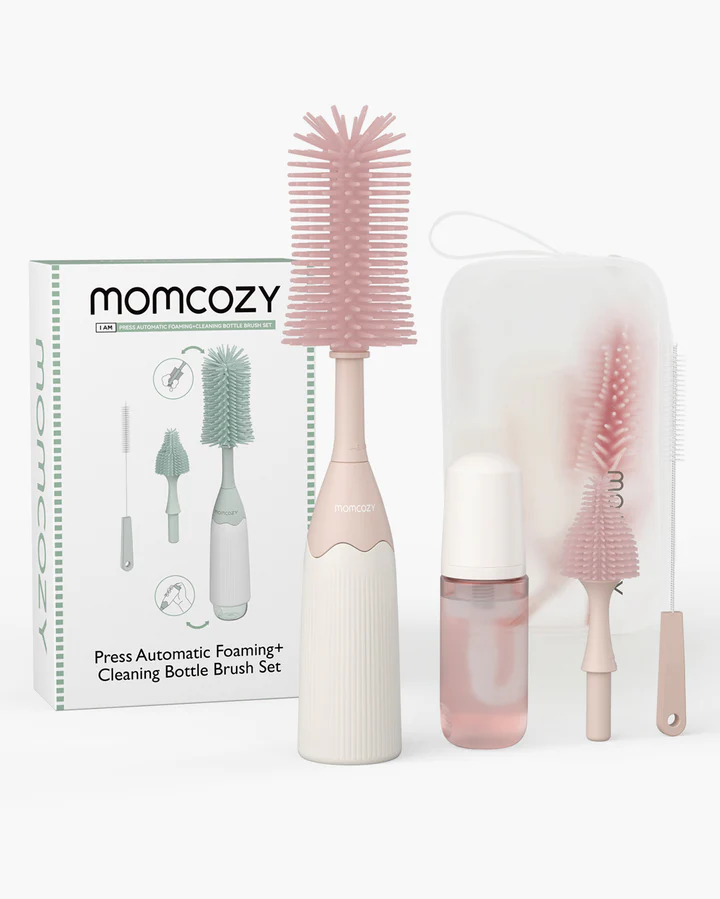Momcozy Bottle Brush Kit, Innovative Push-Press Design for Better Cleaning – Pink product thumbnail 6