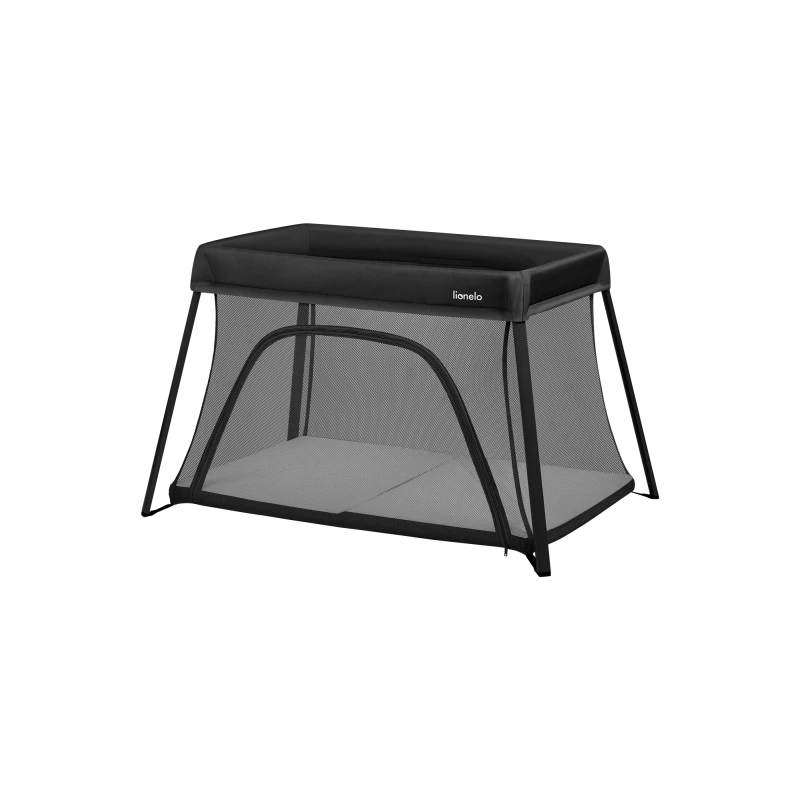 lionelo Alice 3-in-1 Baby Playpen Travel Cot, Black