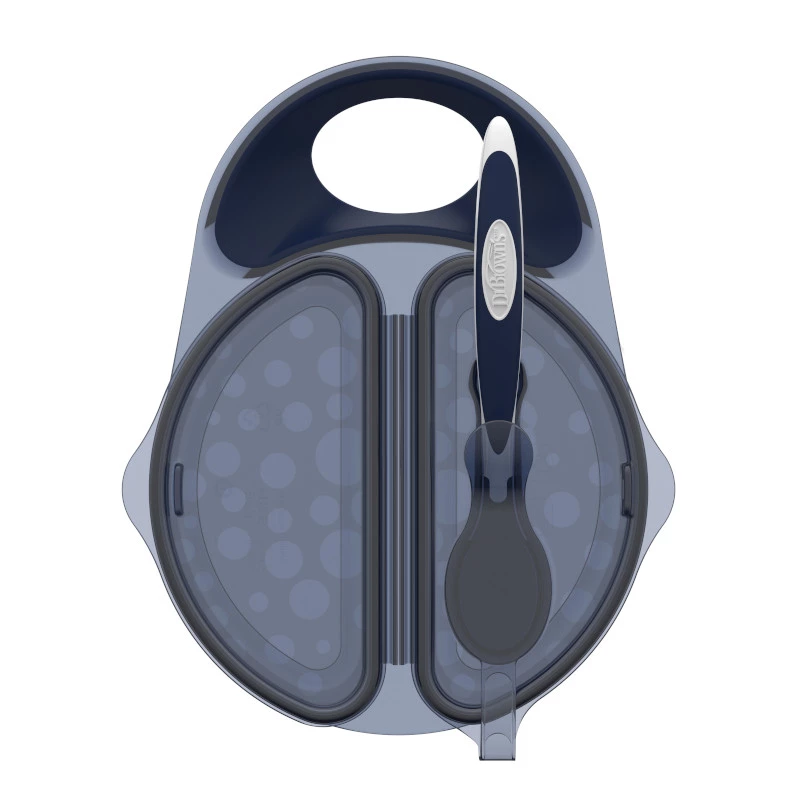 Dr. Brown's Travel Fresh™ Bowl & Snap-in Spoon, Dark Blue, 1-Pack - Image 3