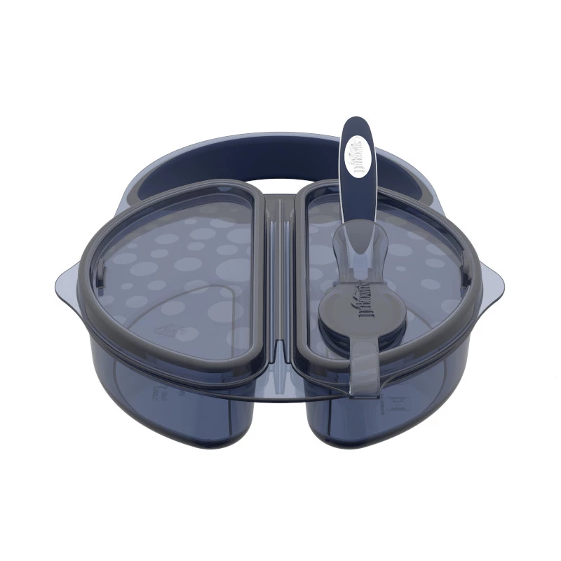 Dr. Brown's Travel Fresh™ Bowl & Snap-in Spoon, Dark Blue, 1-Pack - Image 2