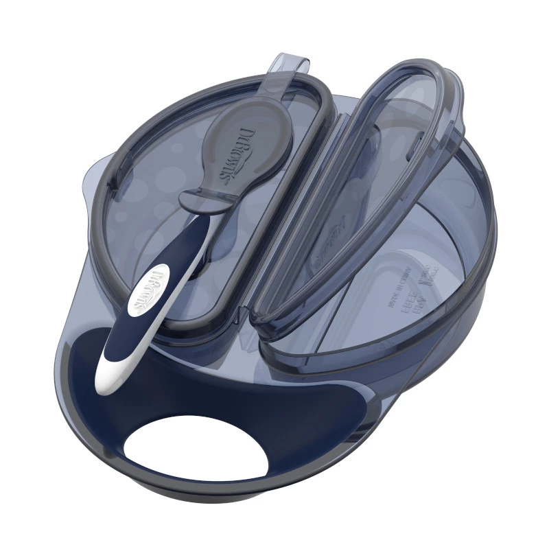 Dr. Brown's Travel Fresh™ Bowl & Snap-in Spoon, Dark Blue, 1-Pack - Image 4