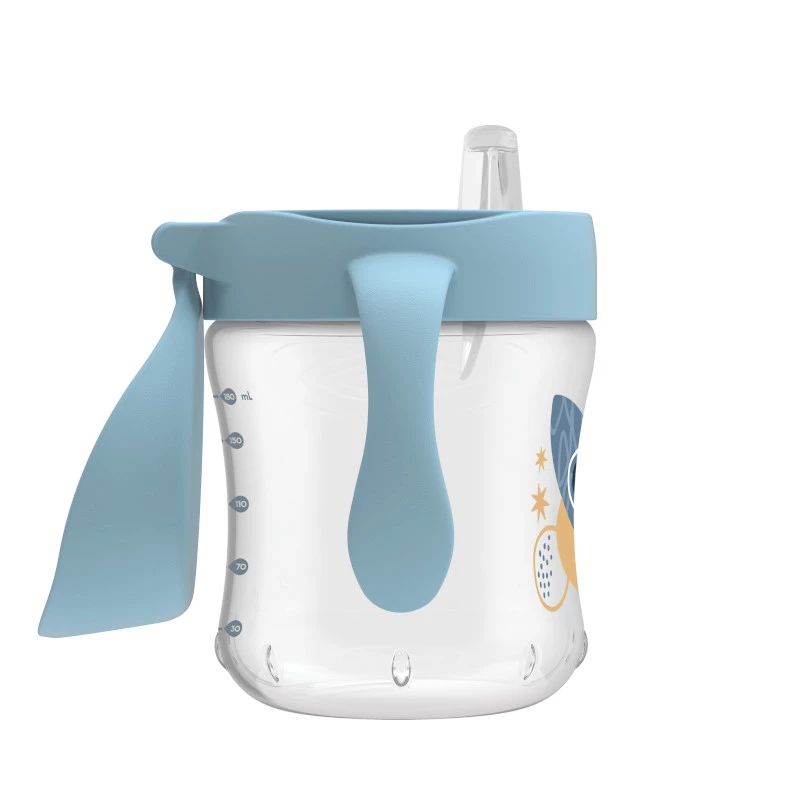 Dr. Brown's 6 oz/180 mL Soft-Spout Transition Cup with Handles, Rocket Ship (6m+), 1-Pack - Image 2
