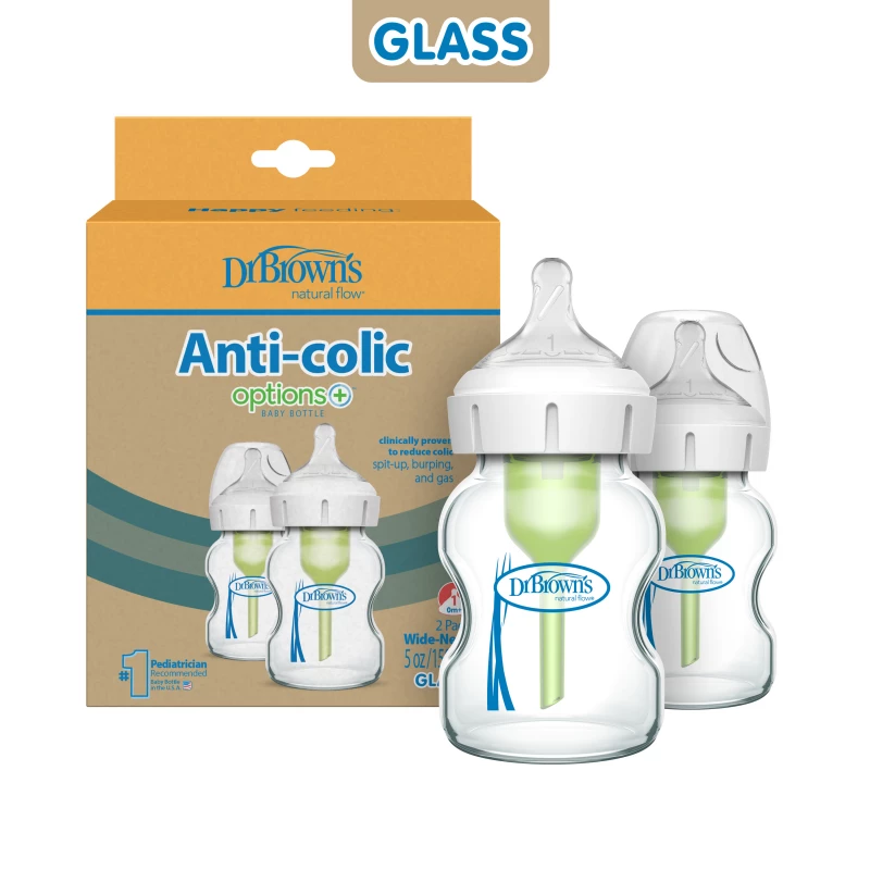 Dr. Brown's 5 oz/150 ml Glass W-N Options+ Bottle, 2-Pack