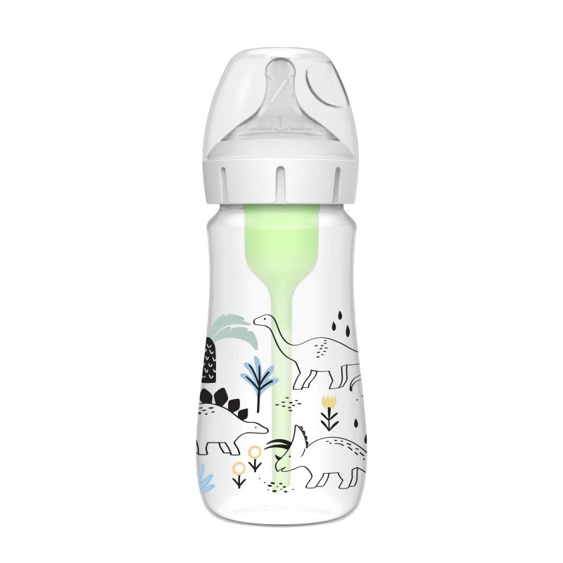Dr. Brown's 9 oz/270 mL PP Wide-Neck Anti-Colic Options+ Designer Bottle, Multi Dinosaurs Design, 1-Pack - Image 2