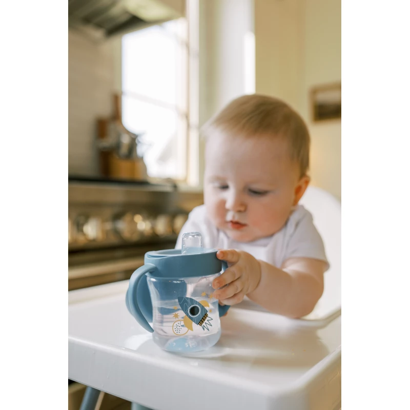Dr. Brown's 6 oz/180 mL Soft-Spout Transition Cup with Handles, Rocket Ship (6m+), 1-Pack - Image 5