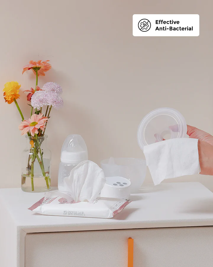 Momcozy Natural Breast Pump Wipes for Parts Cleaning on-the-go 30pcs (1PCK) - Image 8