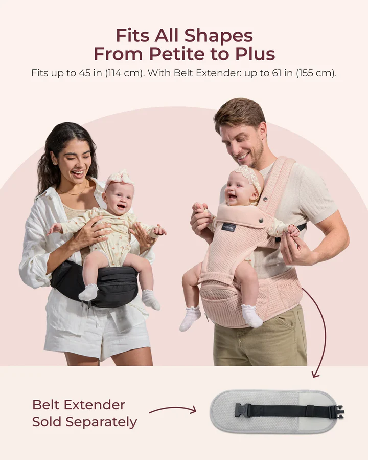 Momcozy Baby Carrier with Hip Seat Air Mesh-Grey - Image 9
