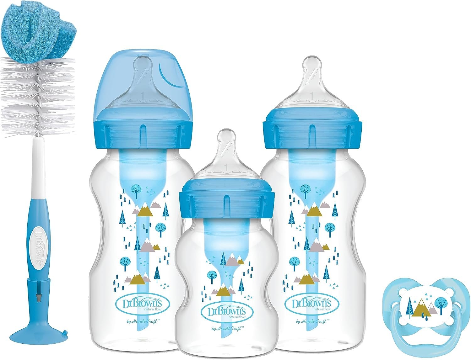 Dr. Brown's PP Wide-Neck Anti-Colic Options+ Baby Bottle, BLUE Gift Set - Image 2