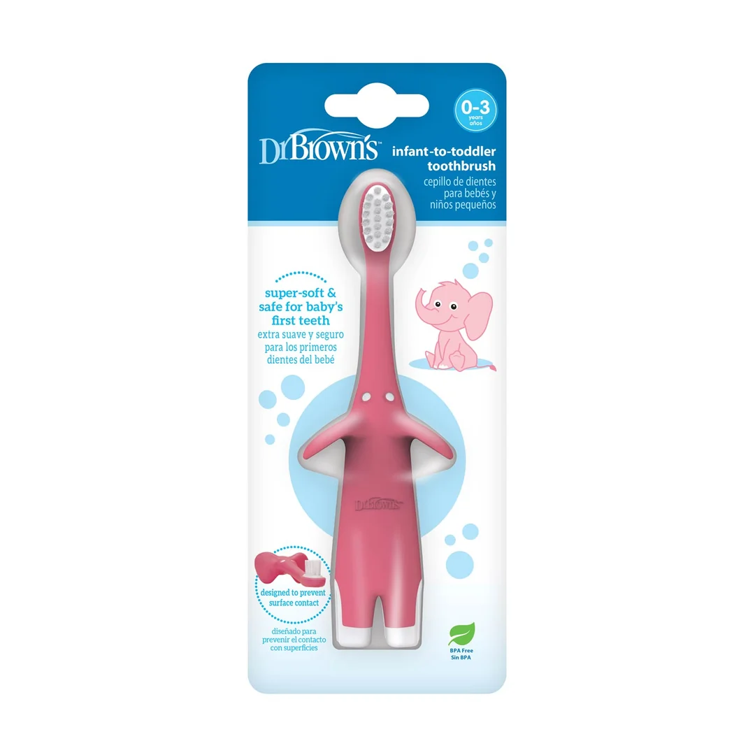 Dr. Brown's Infant-to-Toddler Toothbrush, Elephant, 1-Pack - Image 3