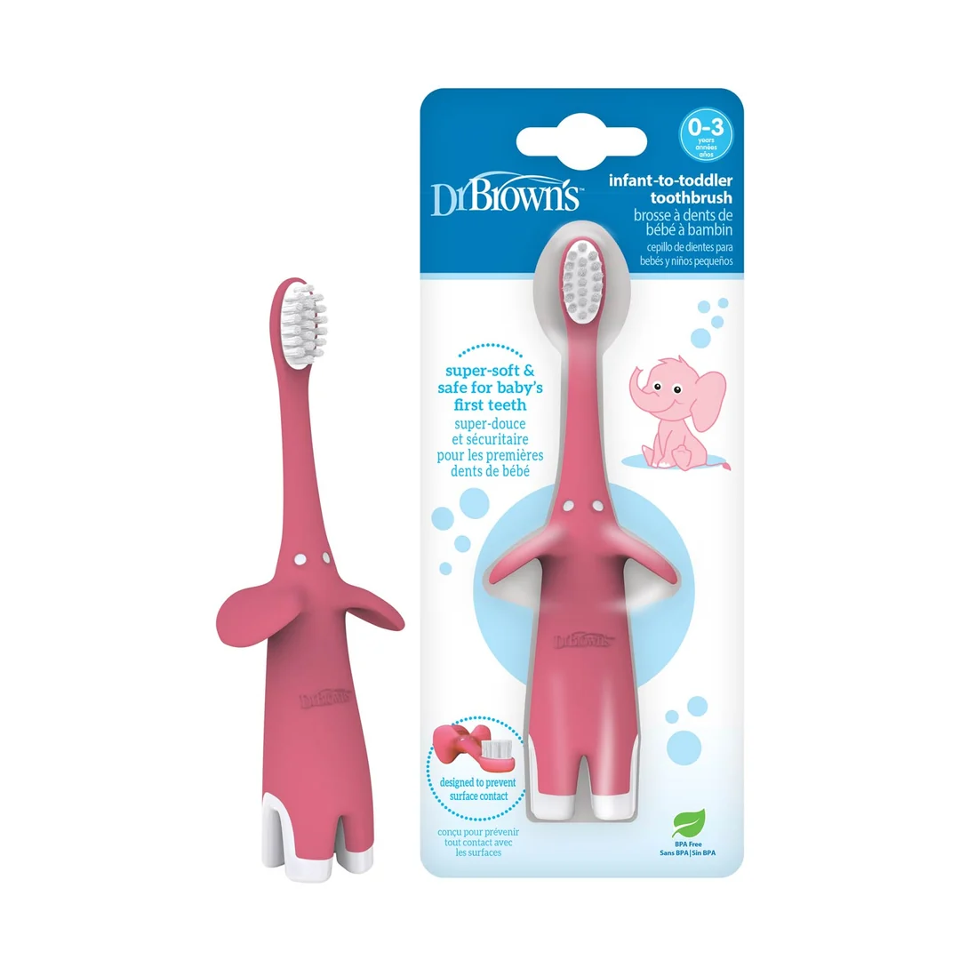 Dr. Brown's Infant-to-Toddler Toothbrush, Elephant, 1-Pack - Image 2