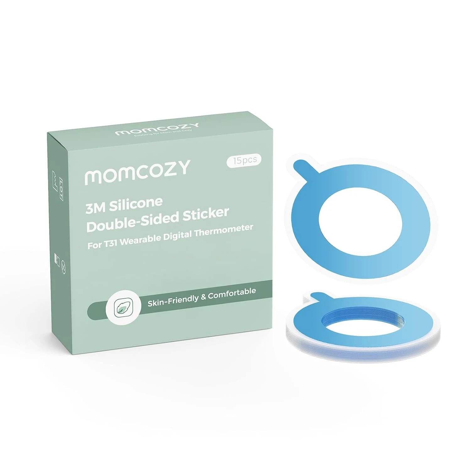 ملصقات بديلة من Momcozy لميزان الحرارة الرقمي القابل للارتداء من Momcozy، 15 قطعة، للاستخدام مرة واحدة، لطيفة على البشرة