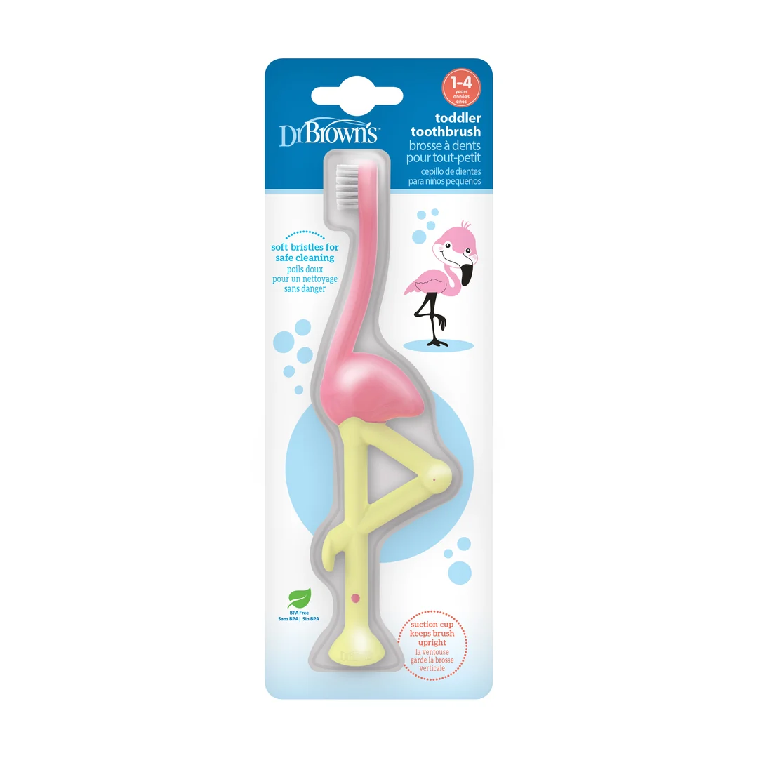 Dr. Brown's Toddler Toothbrush, Pink Flamingo, 1-Pack - Image 3