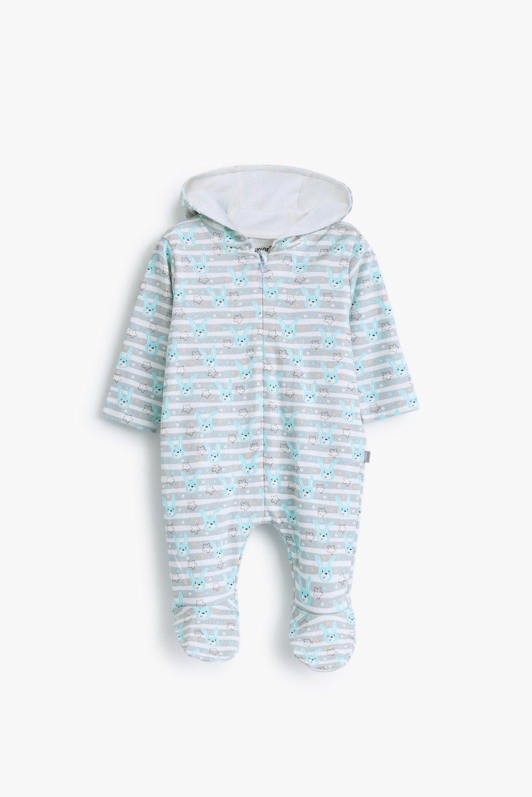 Junior Hooded print Romper Mr bunny